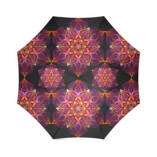 mandala flower of peace orange Foldable Umbrella (Model U01)