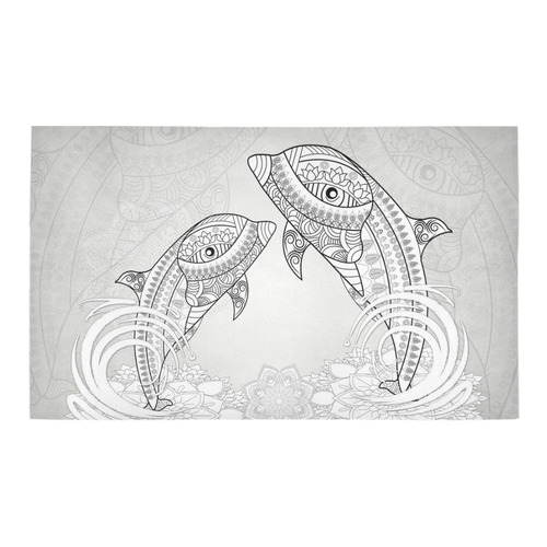 Funny dolphin, mandala design Azalea Doormat 30" x 18" (Sponge Material)