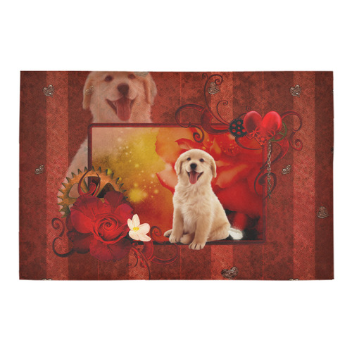 Sweet golden retriever Azalea Doormat 24" x 16" (Sponge Material)