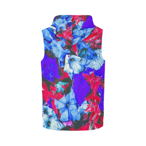 closeup flower texture abstract in blue purple red All Over Print Sleeveless Zip Up Hoodie for Men (Model H16)