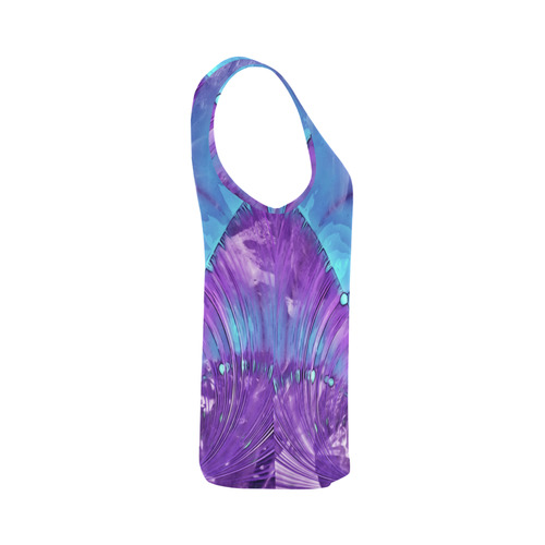 Abstract Fractal Painting - blue magenta pink All Over Print Tank Top for Women (Model T43)