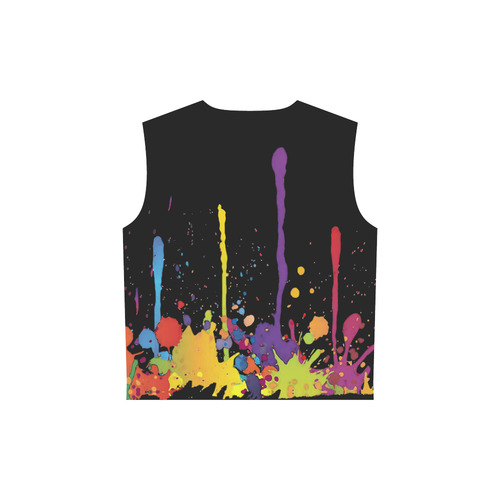 Crazy multicolored running SPLASHES All Over Print Sleeveless Hoodie for Women (Model H15)