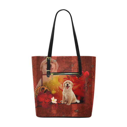 Sweet golden retriever Euramerican Tote Bag/Small (Model 1655)