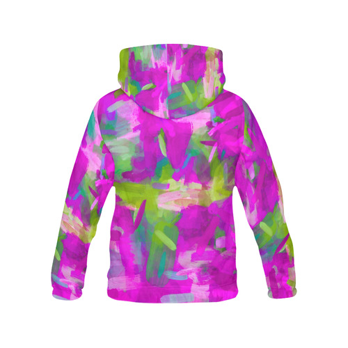 splash painting abstract texture in purple pink green All Over Print Hoodie for Men (USA Size) (Model H13)