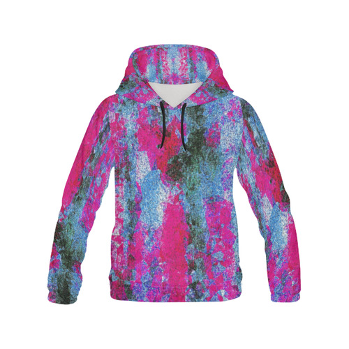 vintage psychedelic painting texture abstract in pink and blue with noise and grain All Over Print Hoodie for Men (USA Size) (Model H13)