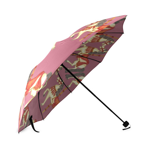 prancing carouselle ponies dusty pink Foldable Umbrella (Model U01)