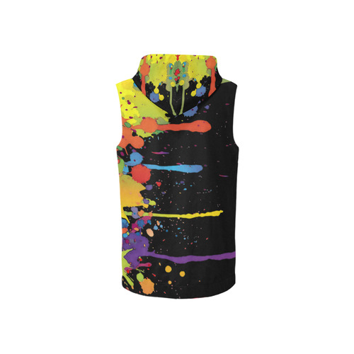 Crazy multicolored running SPLASHES All Over Print Sleeveless Zip Up Hoodie for Women (Model H16)
