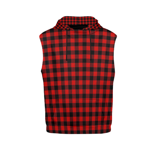 LUMBERJACK Squares Fabric - red black All Over Print Sleeveless Hoodie for Women (Model H15)