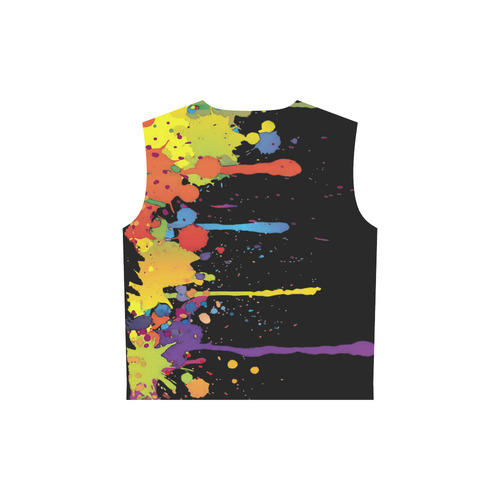 Crazy multicolored running SPLASHES All Over Print Sleeveless Hoodie for Women (Model H15)