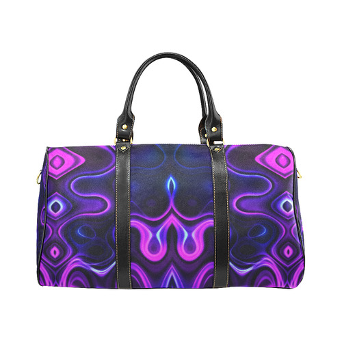 60s Psychedelic swirls of blue New Waterproof Travel Bag/Small (Model 1639)