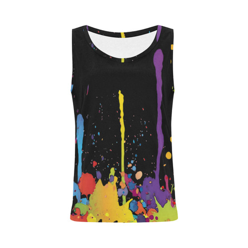 Crazy multicolored running SPLASHES All Over Print Tank Top for Women (Model T43)