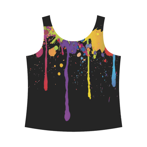 Crazy multicolored running SPLASHES All Over Print Tank Top for Women (Model T43)