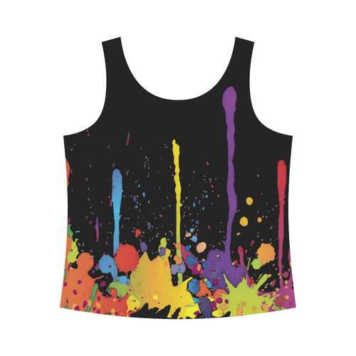 Crazy multicolored running SPLASHES All Over Print Tank Top for Women (Model T43)