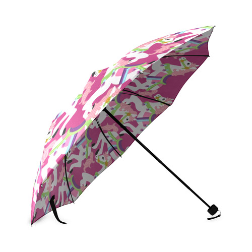 cartoon carousel ponies on pink Foldable Umbrella (Model U01)