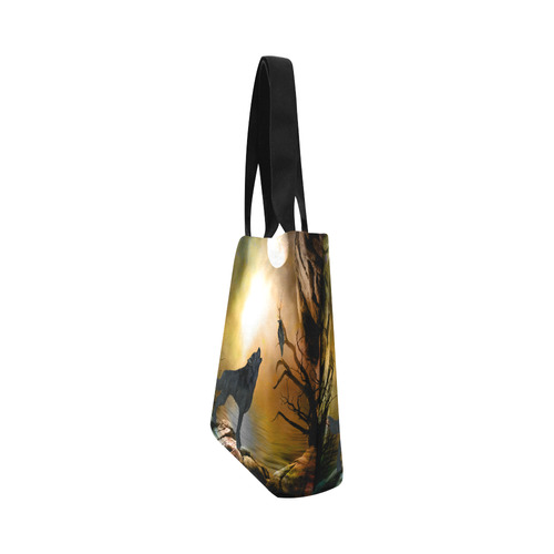 Lonely wolf in the night Canvas Tote Bag (Model 1657)