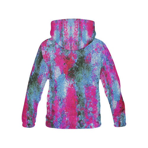 vintage psychedelic painting texture abstract in pink and blue with noise and grain All Over Print Hoodie for Men (USA Size) (Model H13)