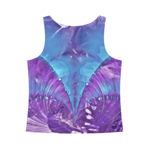 Abstract Fractal Painting - blue magenta pink All Over Print Tank Top for Women (Model T43)