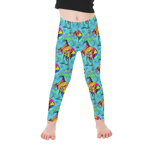 Lovely Fish by Nico Bielow Kid's Ankle Length Leggings (Model L06)