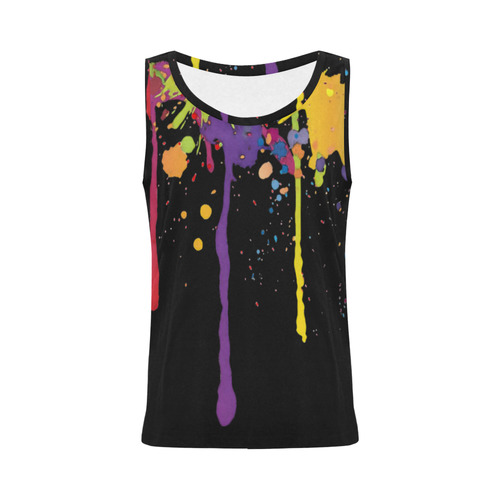 Crazy multicolored running SPLASHES All Over Print Tank Top for Women (Model T43)