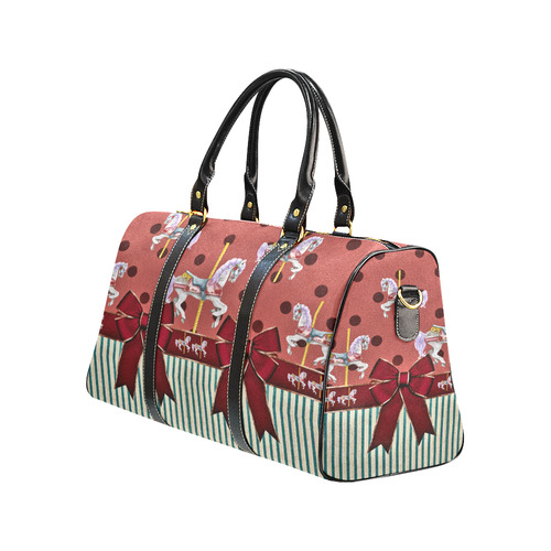 rockabilly carousel pony 4 dusty pink New Waterproof Travel Bag/Small (Model 1639)