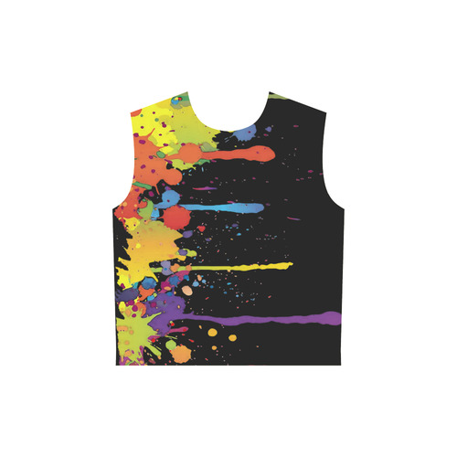 Crazy multicolored running SPLASHES All Over Print Sleeveless Hoodie for Women (Model H15)