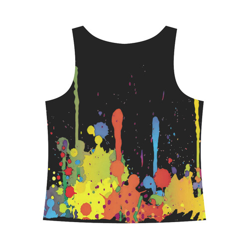 Crazy multicolored running SPLASHES All Over Print Tank Top for Women (Model T43)