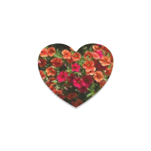 Painted Flowers 4 by JamColors Heart Coaster