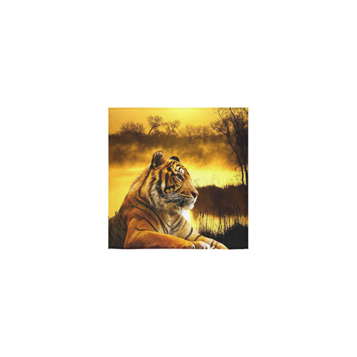 Tiger and Sunset Square Towel 13“x13”