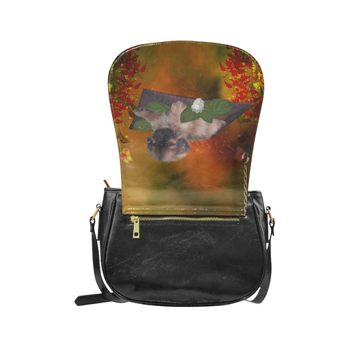 Cute lttle pekinese, dog Classic Saddle Bag/Large (Model 1648)