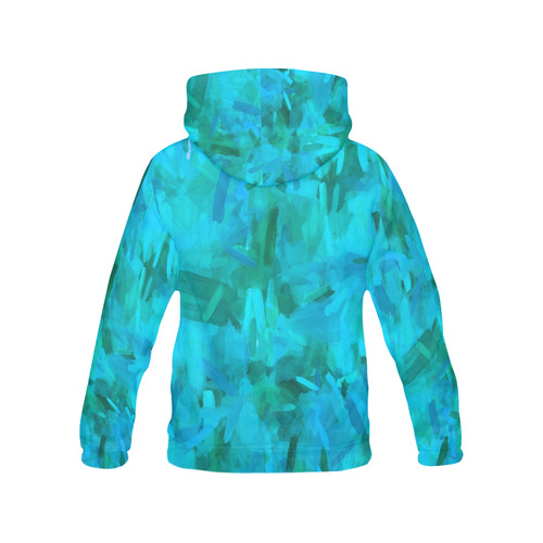 splash painting abstract texture in blue and green All Over Print Hoodie for Men (USA Size) (Model H13)
