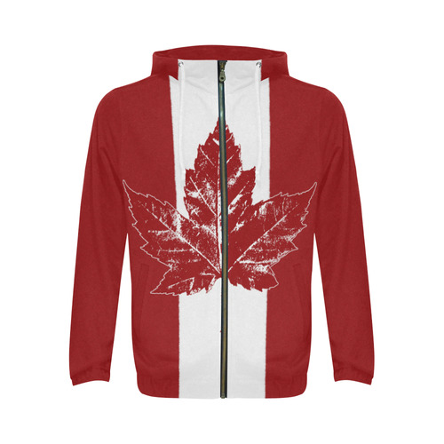 Cool Canada Hoodie Canada Kangaroo Jackets All Over Print Full Zip Hoodie for Men (Model H14)