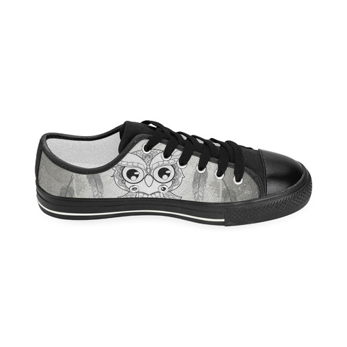 Cute owl, mandala design Women's Classic Canvas Shoes (Model 018)