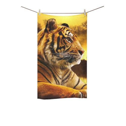 Tiger and Sunset Custom Towel 16"x28"