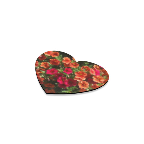 Painted Flowers 4 by JamColors Heart Coaster