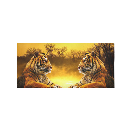 Tiger and Sunset Area Rug 7'x3'3''