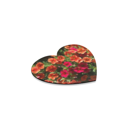 Painted Flowers 4 by JamColors Heart Coaster