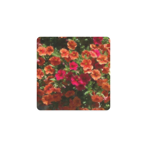 Painted Flowers 4 by JamColors Square Coaster