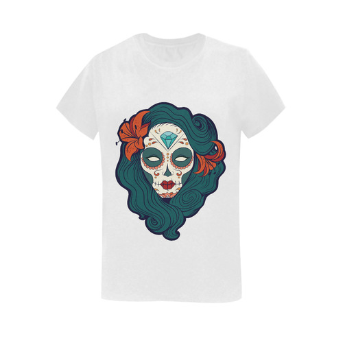 Skull Women's T-Shirt in USA Size (Two Sides Printing)