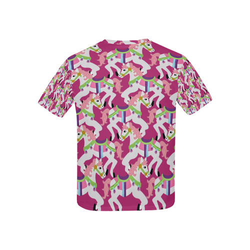 cartoon carousel ponies on pink - kids Kids' All Over Print T-shirt (USA Size) (Model T40)
