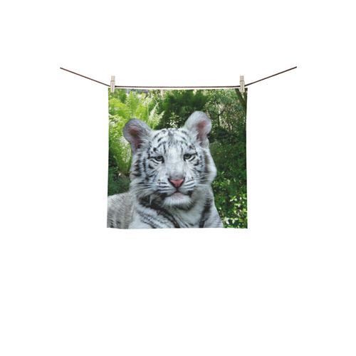 White Tiger Square Towel 13“x13”