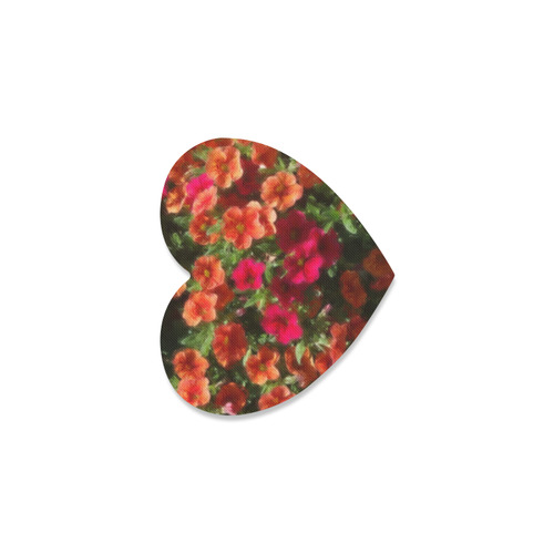 Painted Flowers 4 by JamColors Heart Coaster