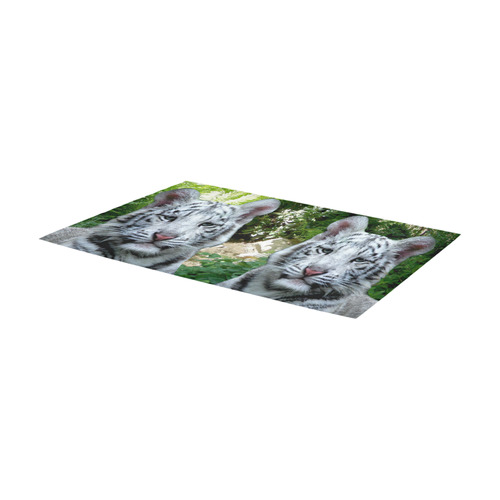 White Tiger Area Rug 7'x3'3''