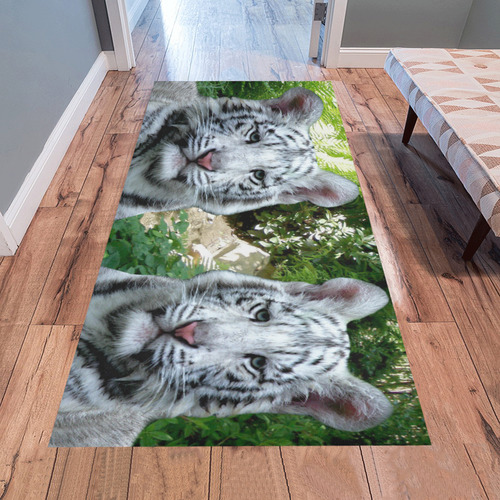 White Tiger Area Rug 7'x3'3''