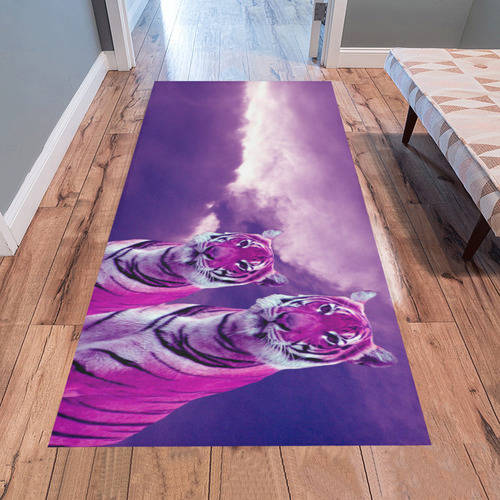 Purple Tiger Area Rug 7'x3'3''