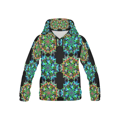 flower power kids black All Over Print Hoodie for Kid (USA Size) (Model H13)