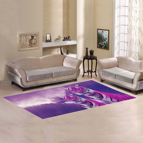 Purple Tiger Area Rug 7'x3'3''