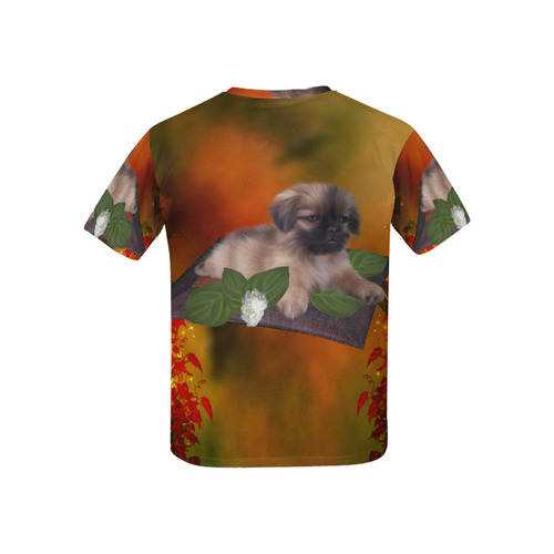 Cute lttle pekinese, dog Kids' All Over Print T-shirt (USA Size) (Model T40)