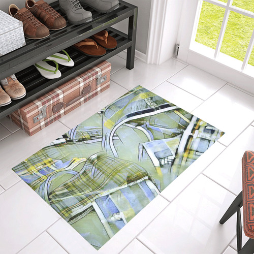 another modern moment, yellow by FeelGood Azalea Doormat 30" x 18" (Sponge Material)