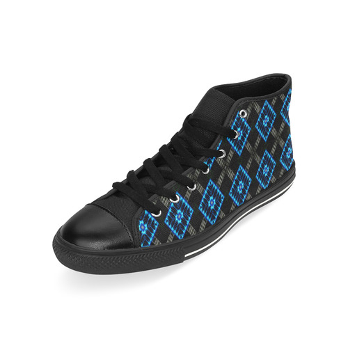 the blue diamond High Top Canvas Shoes for Kid (Model 017)