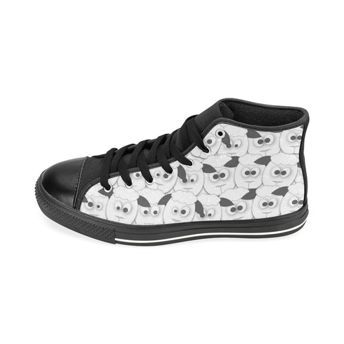 Crazy Herd of Sheep High Top Canvas Shoes for Kid (Model 017)